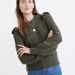 Sold Out Madewell Hollydene Ruffle Shoulder Sweater NWT
